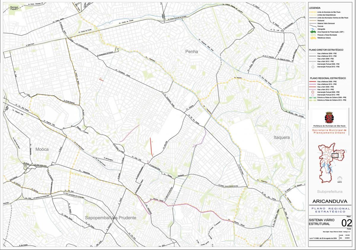 Harta Aricanduva-Vila Formosa São Paulo - Drumuri