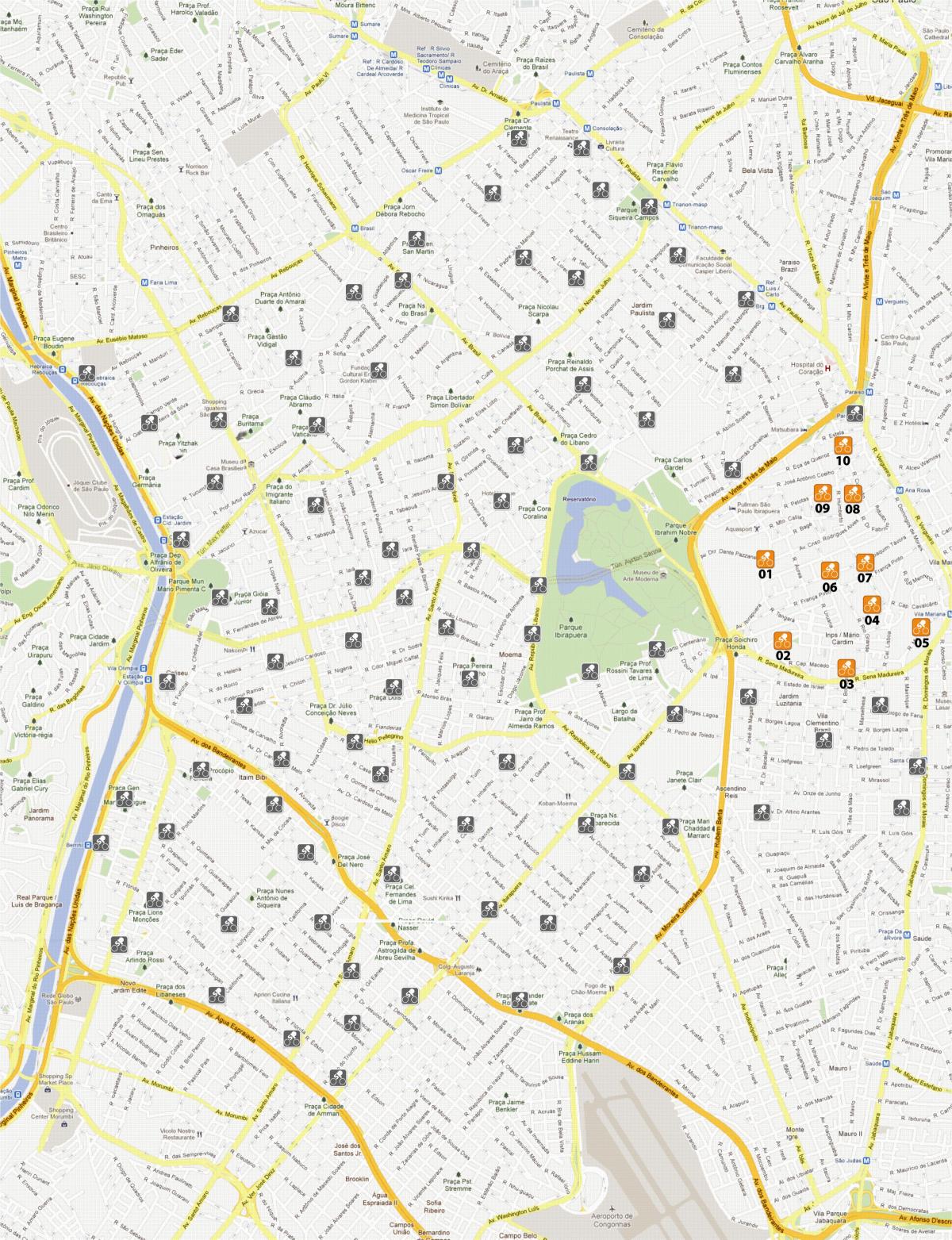 Harta de Biciclete Sampa