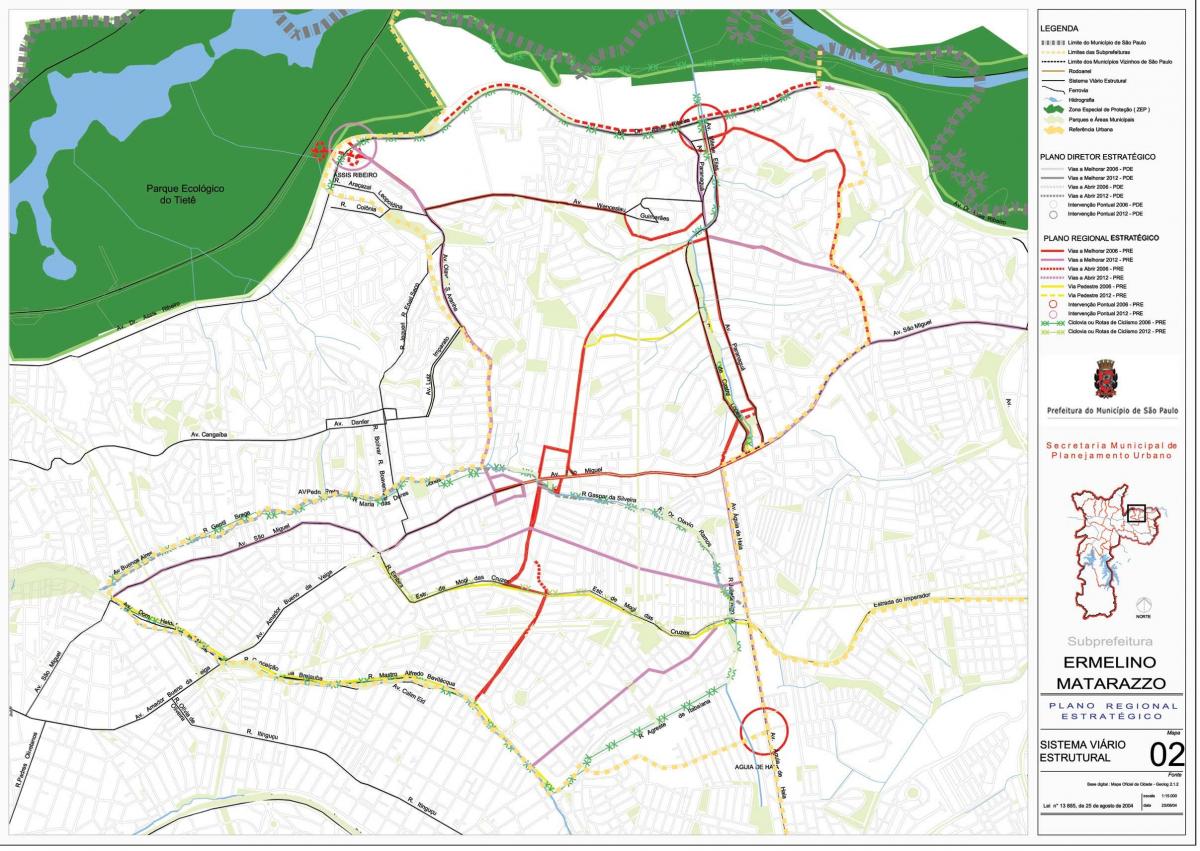Harta Ermelino Matarazzo São Paulo - Drumuri