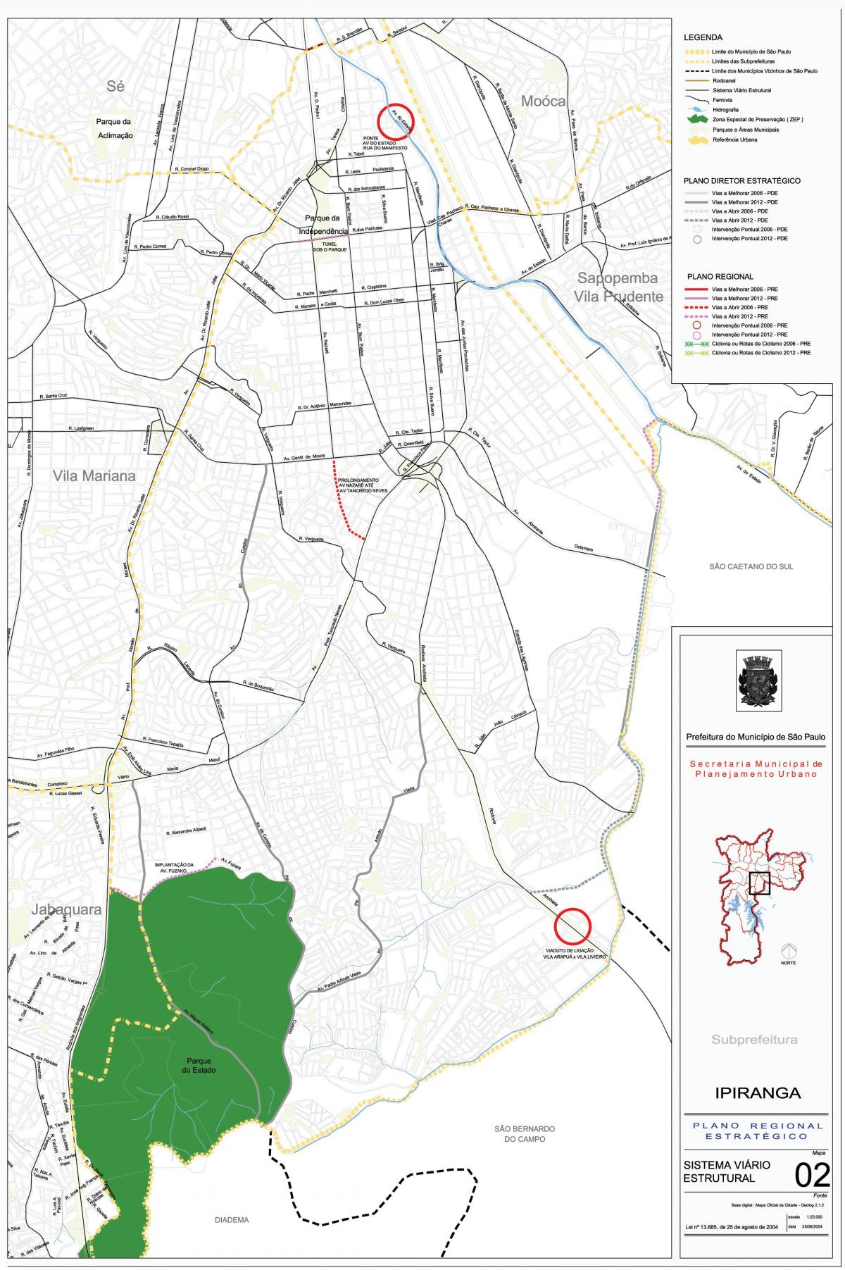 Harta Ipiranga São Paulo - Drumuri
