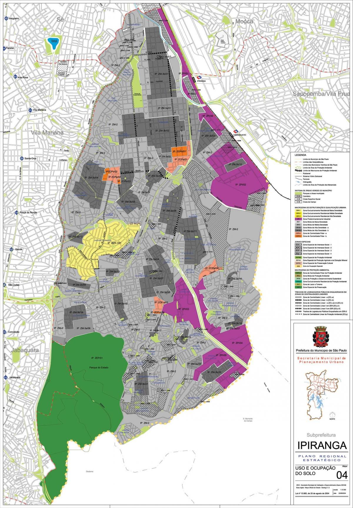 Harta Ipiranga São Paulo - Ocupație a solului