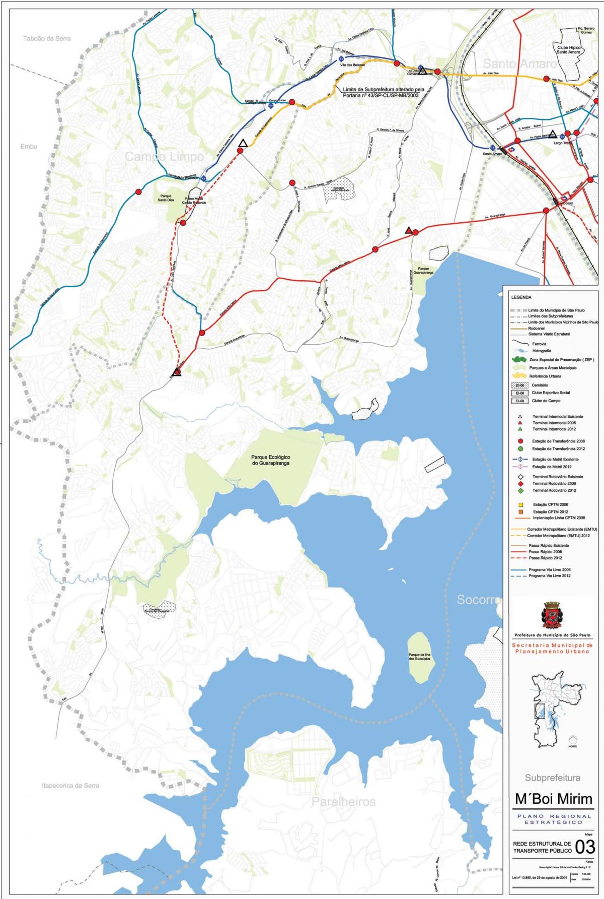 Harta de M ' boi Mirim São Paulo - transportul Public