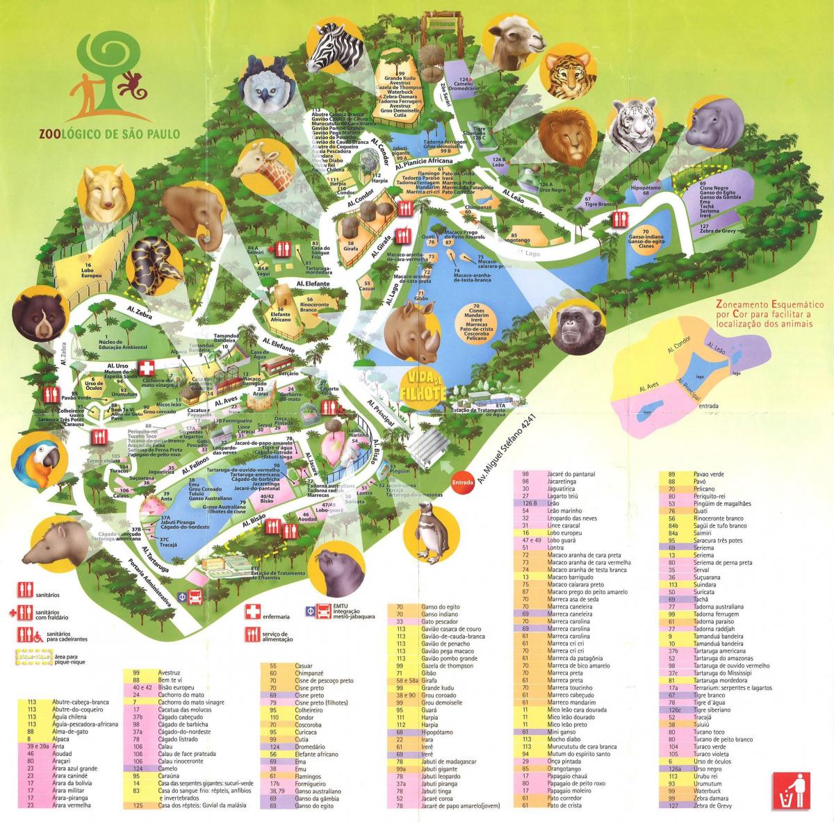 Harta parcul zoologic din São Paulo