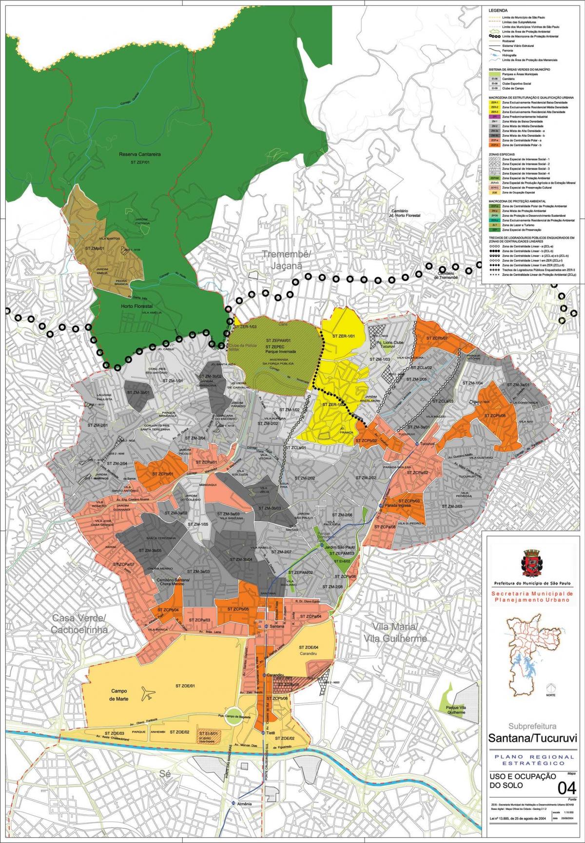 Harta Santana São Paulo - Ocupație a solului