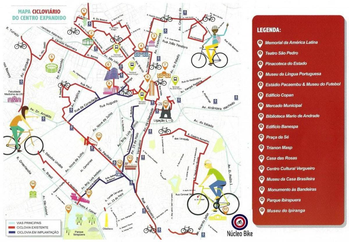 Harta São Paulo calea de biciclete