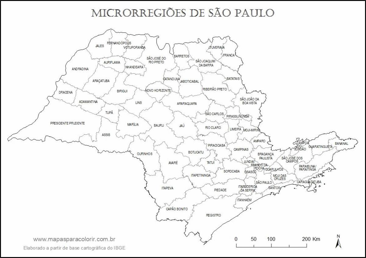 Harta São Paulo virgin - micro-regiuni