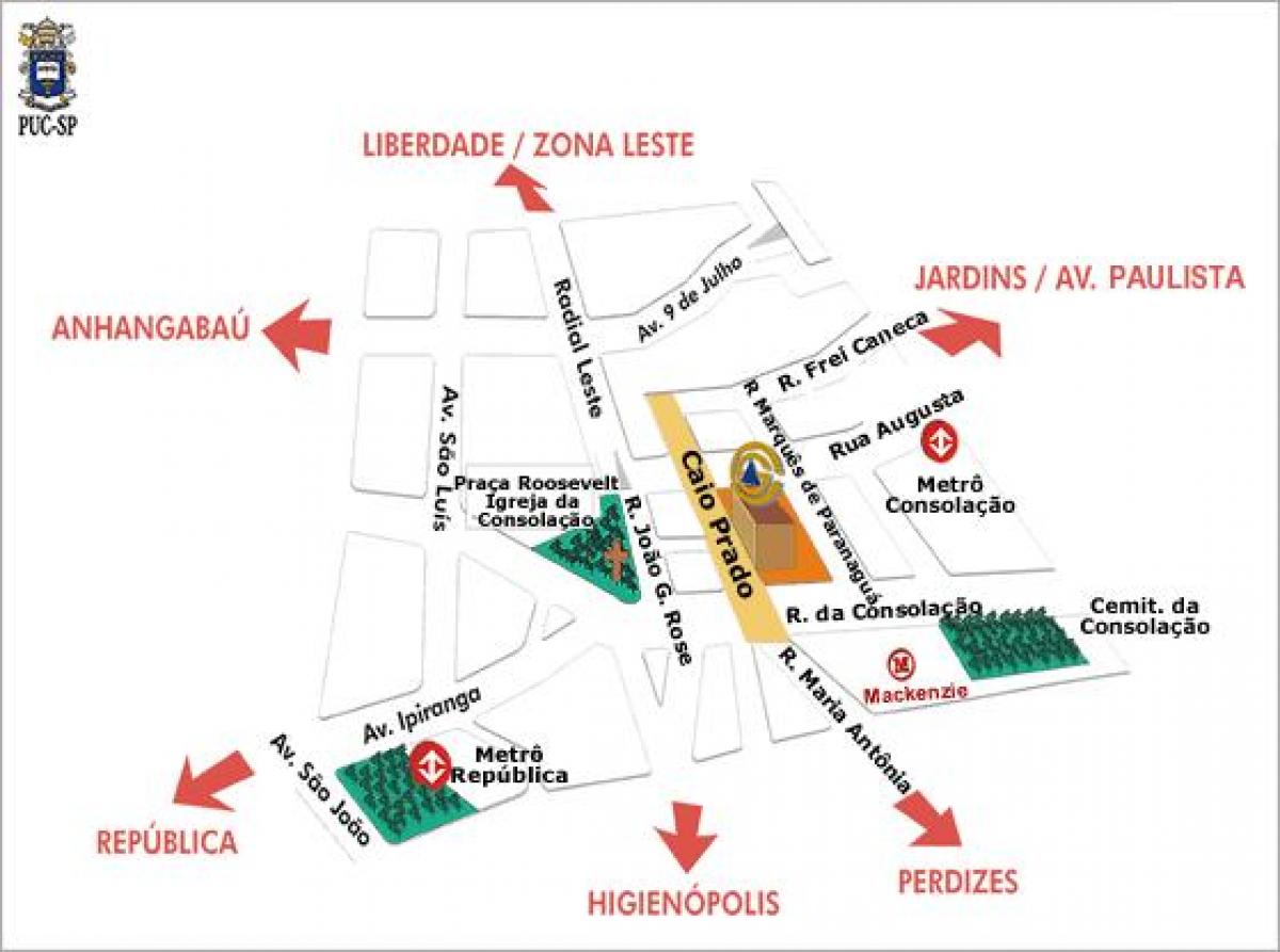 Harta Universitatea Pontificală Catolică din São Paulo