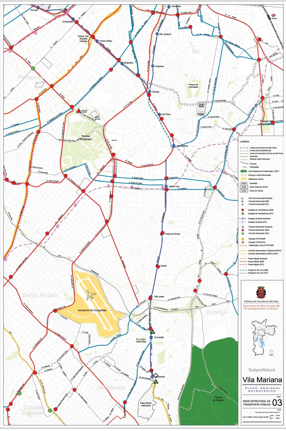 Harta Vila Mariana São Paulo - transportul Public