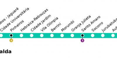 Harta CPTM São Paulo - Linia 9 - Esmeralde