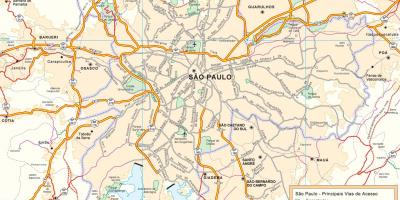 Harta drumurilor de acces São Paulo