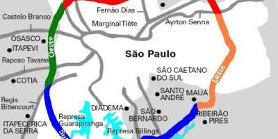 Harta Mario Covas autostrada - SP 21