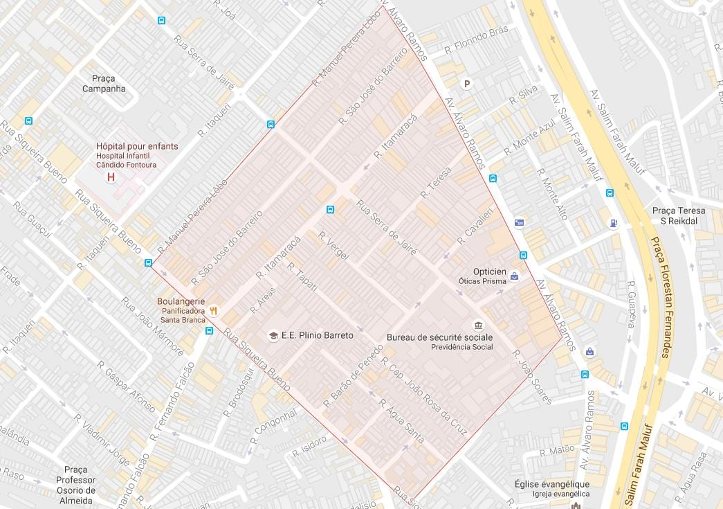 Harta de Água Rasa São Paulo