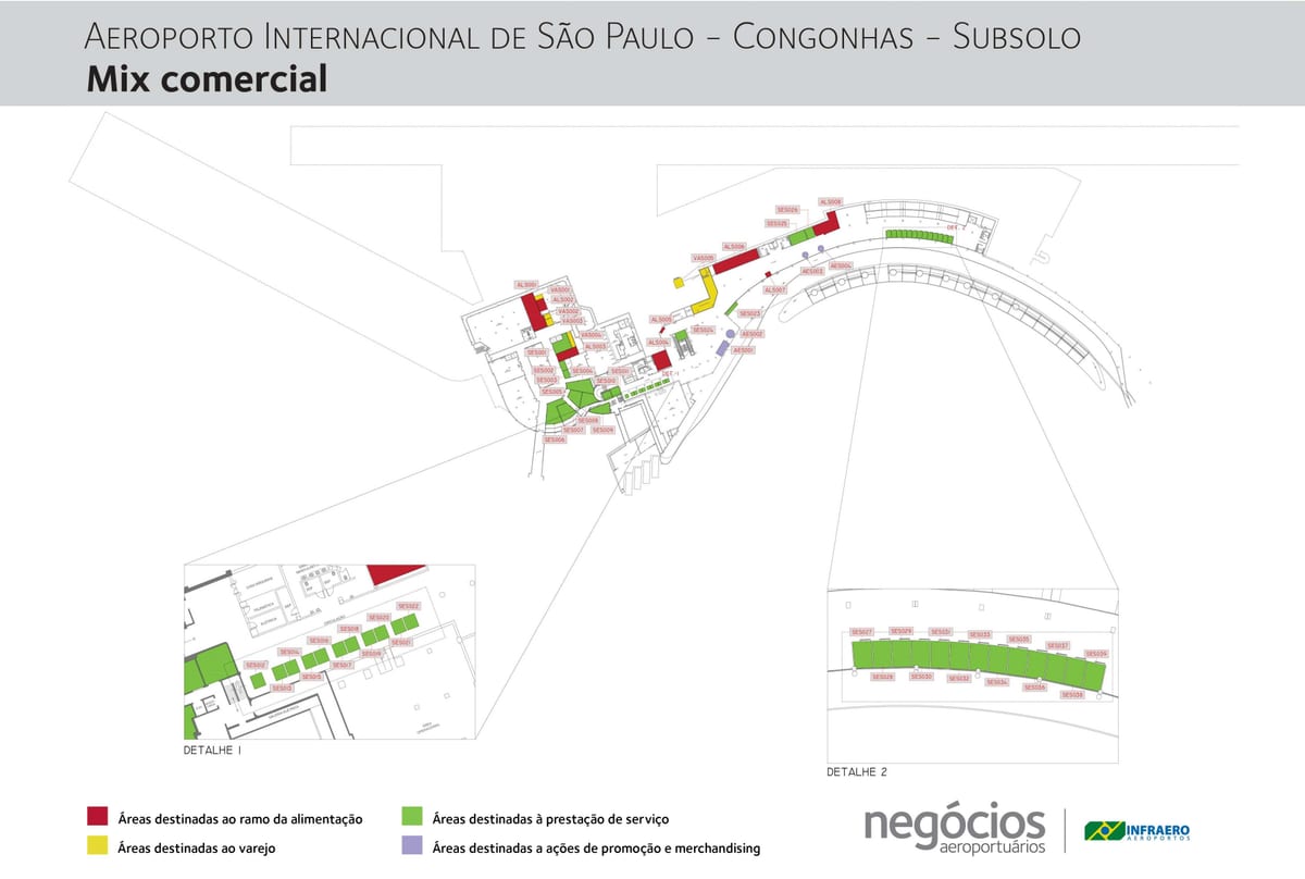 Harta Congonhas aeroport - Etaj -1