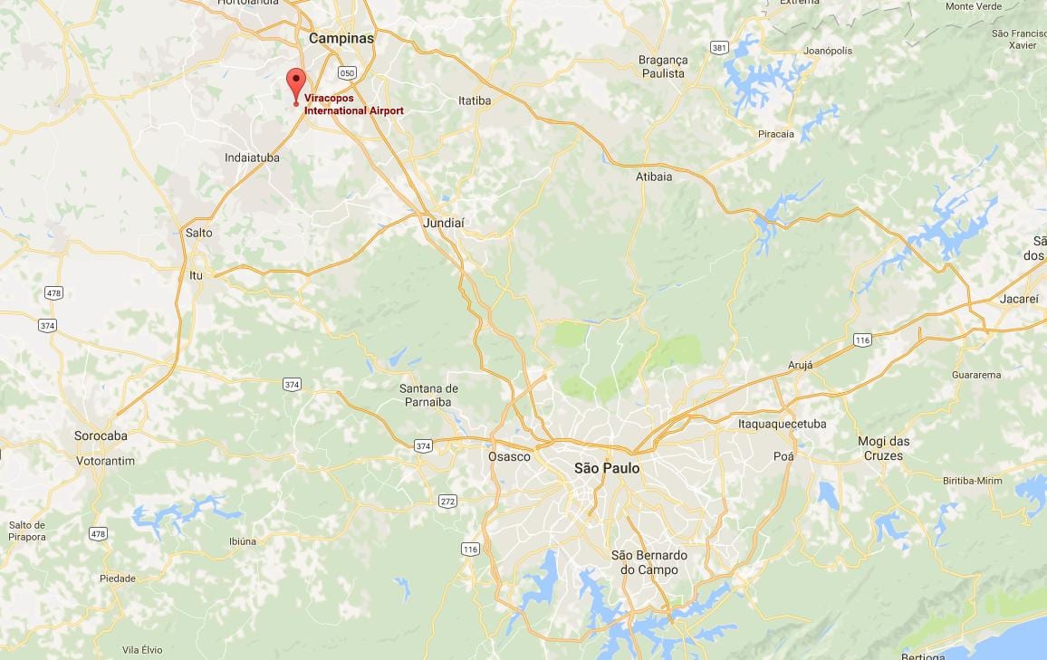 Harta de aeroportul internațional Campinas