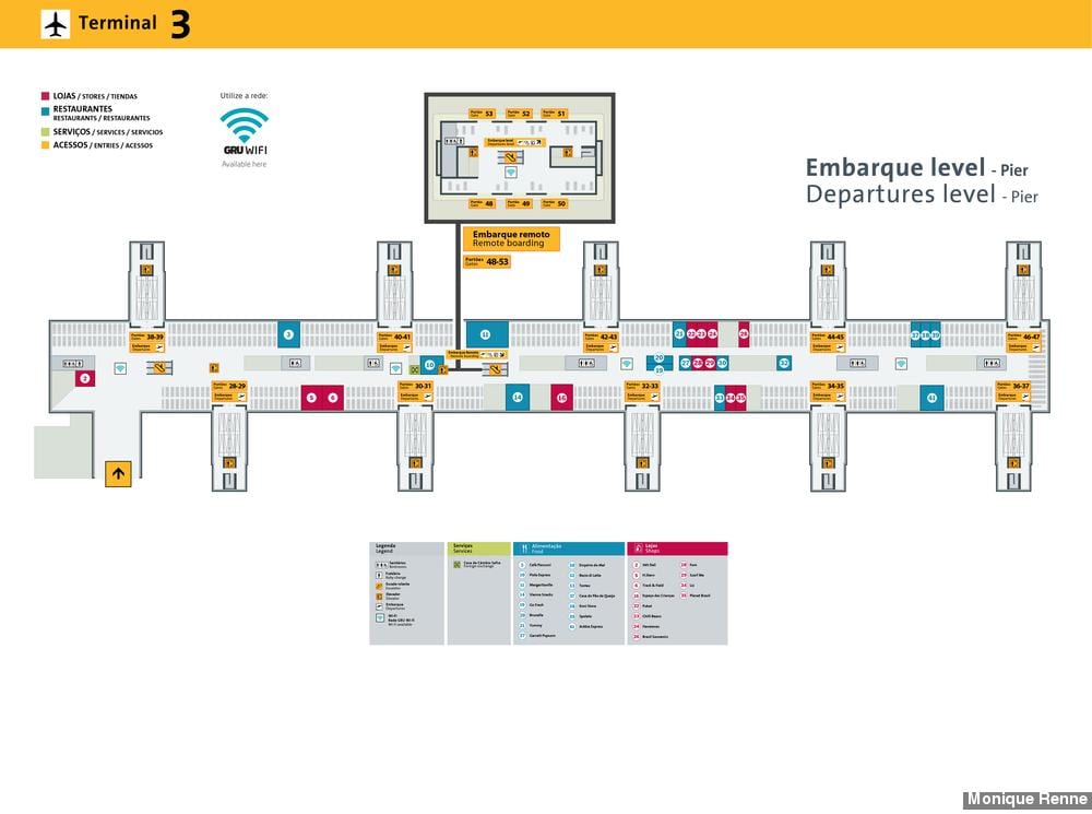 Harta de aeroportul internațional São Paulo-Guarulhos - Terminal 3