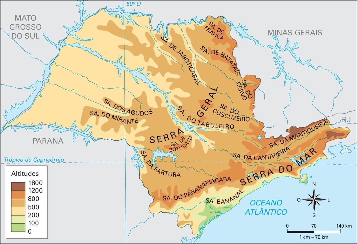 Harta de altitudine São Paulo