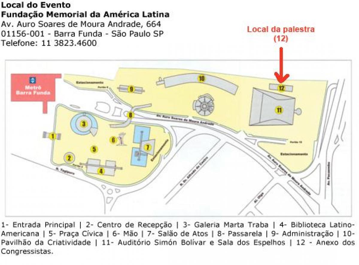 Harta America latină Memorial São Paulo