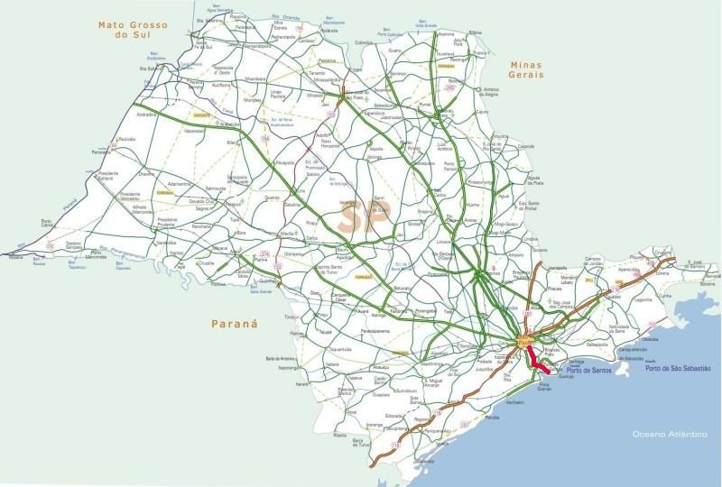 Harta Anchieta autostrada - SP 150