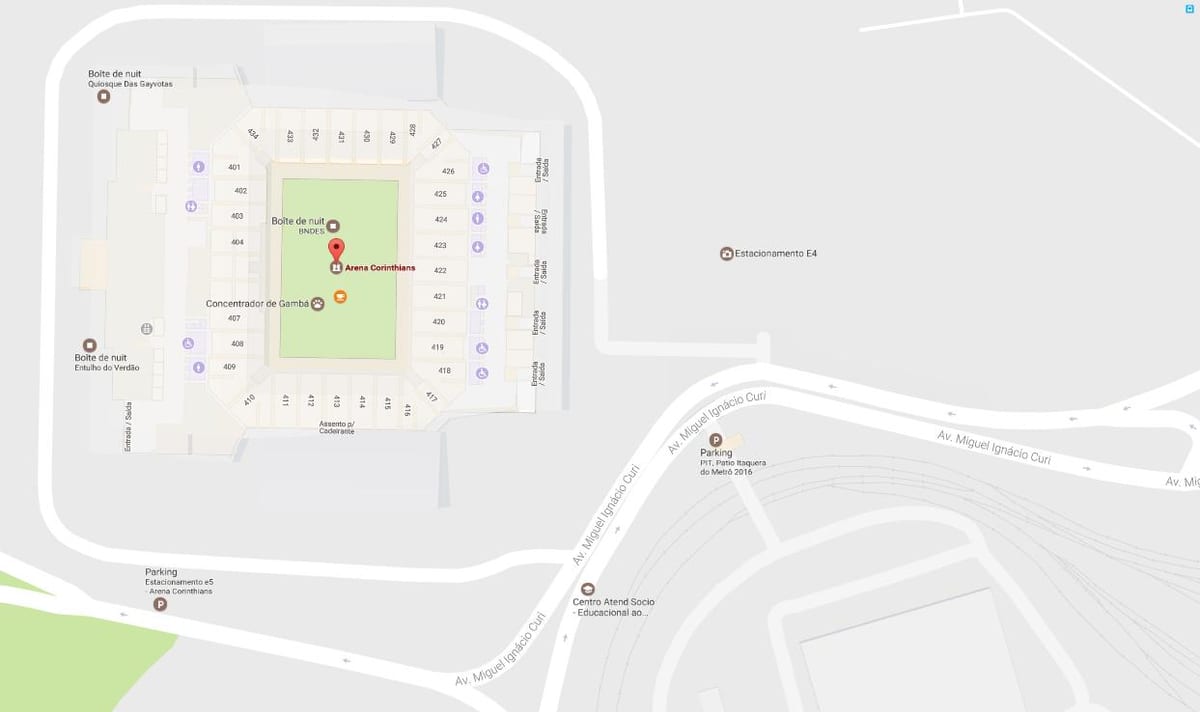 Harta Arena Corinthians - Acces