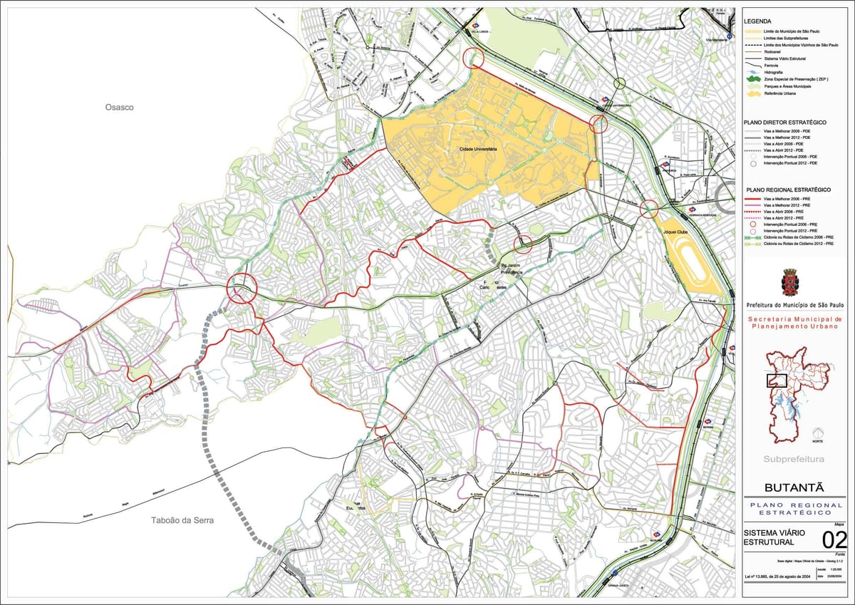 Harta Butantã São Paulo - Drumuri