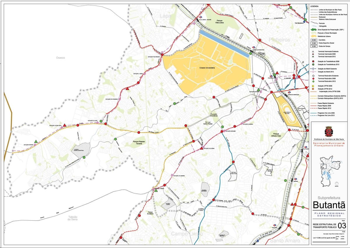 Harta Butantã São Paulo - transportul Public