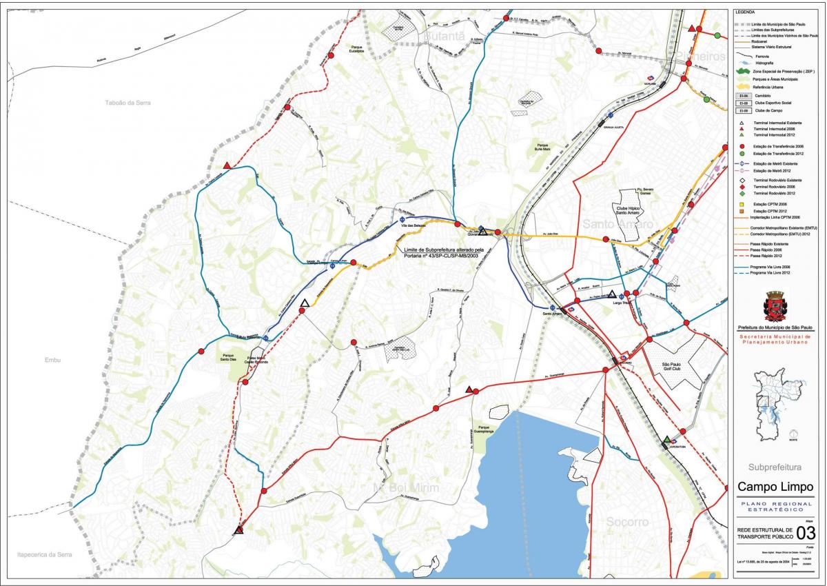 Harta Campo Limpo São Paulo - transportul Public