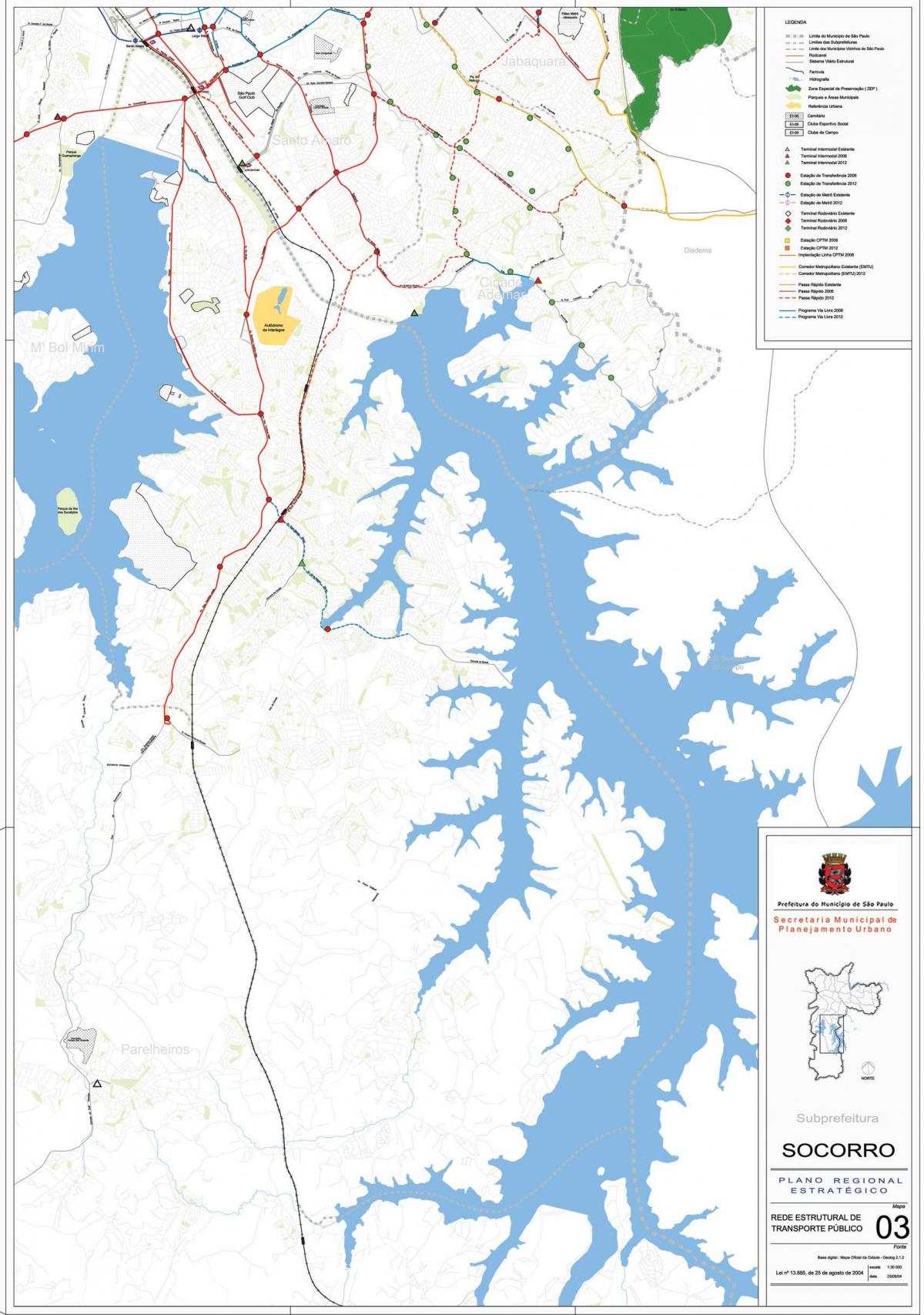 Harta Capela do Socorro São Paulo - transportul Public