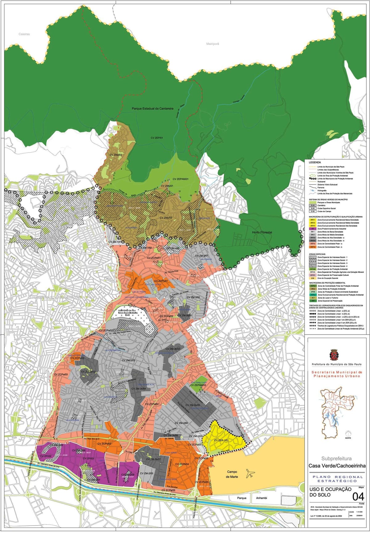 Harta Casa Verde São Paulo - Ocupație a solului