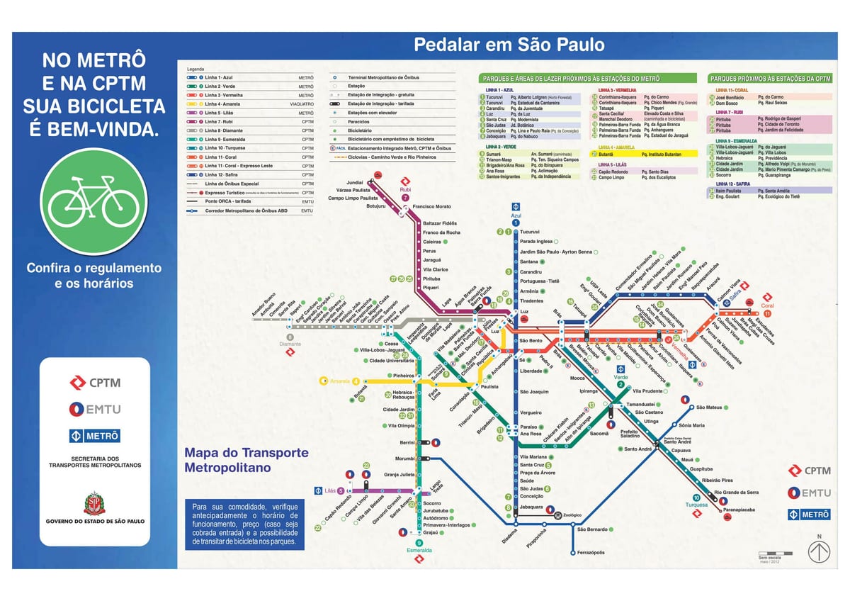 Harta ciclism ghid São Paulo