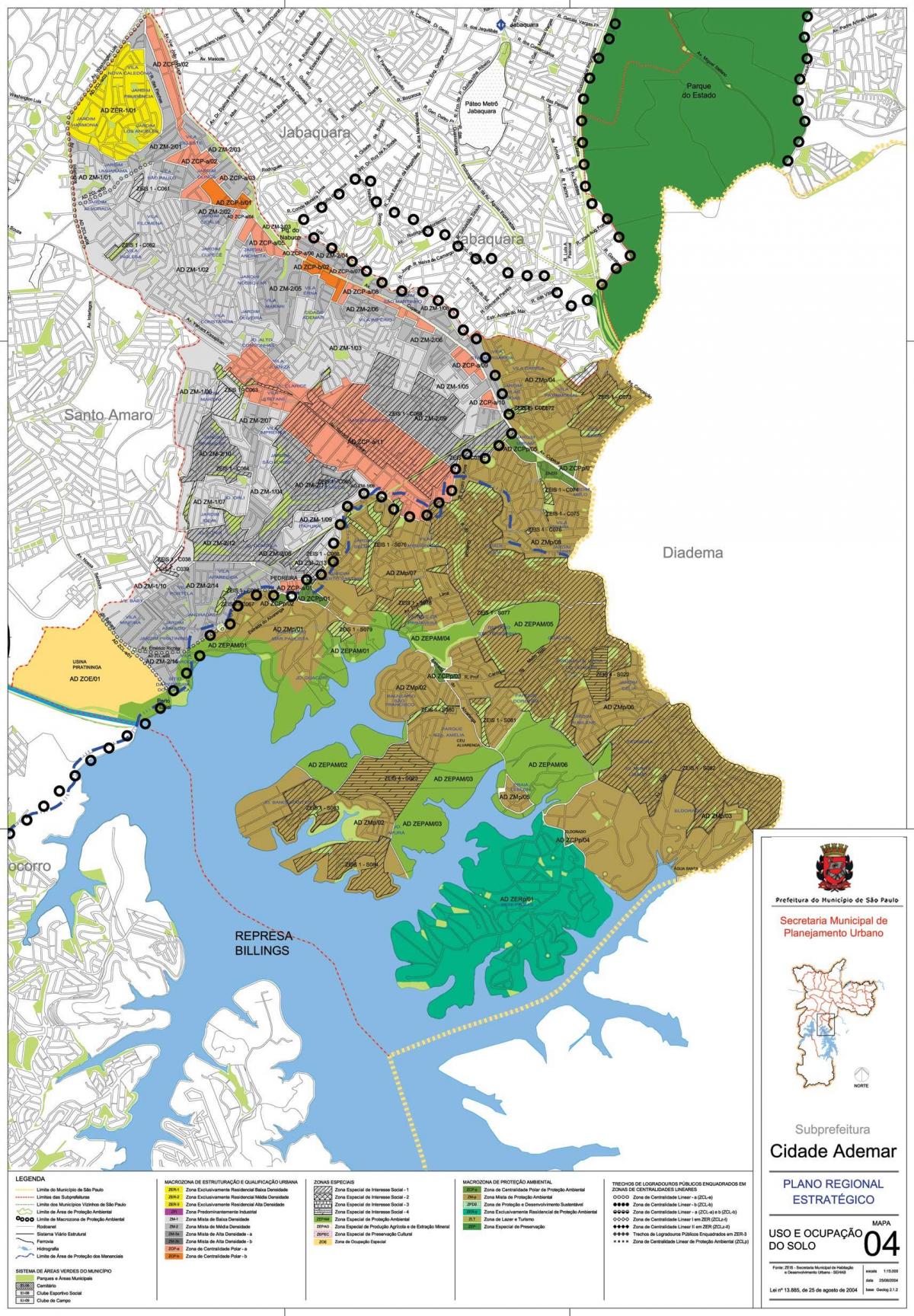 Harta Cidade Ademar São Paulo - Ocupație a solului