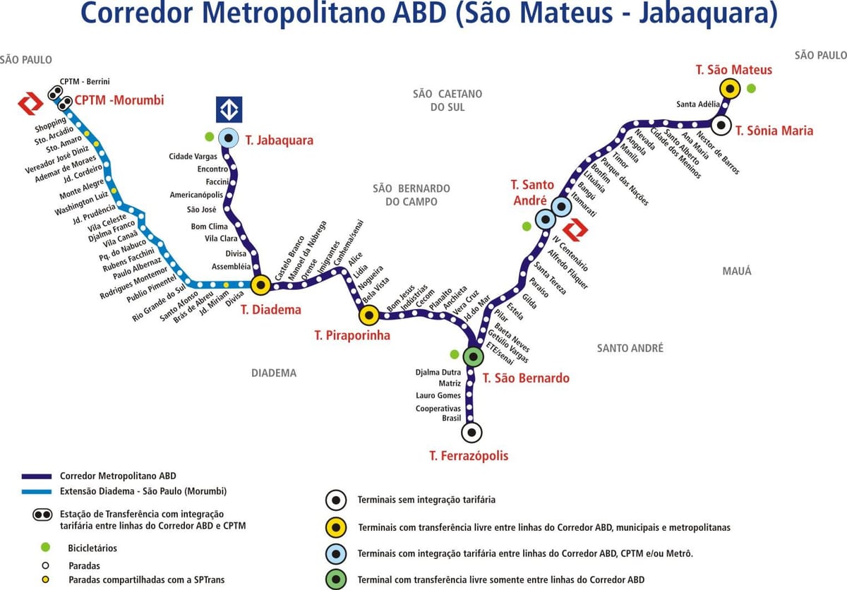 Harta coridor metropolitano ABD