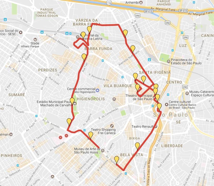 Harta de Corrida Internațional San Silvestre