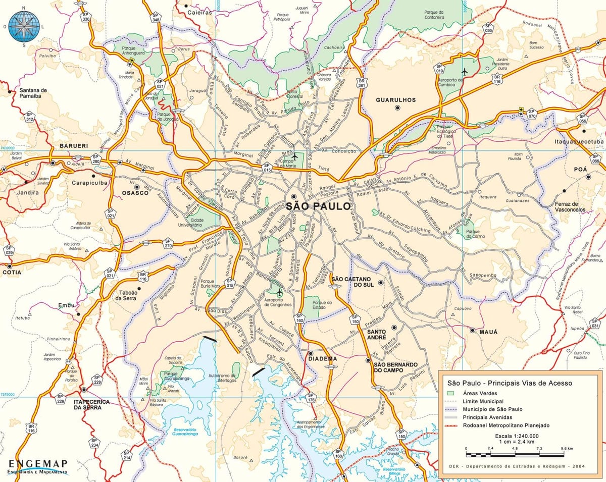 Harta drumurilor de acces São Paulo