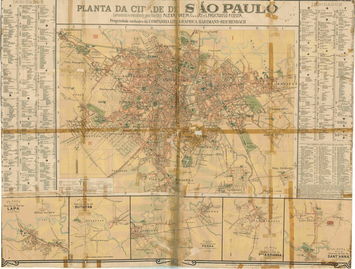 Harta fostei São Paulo - 1913