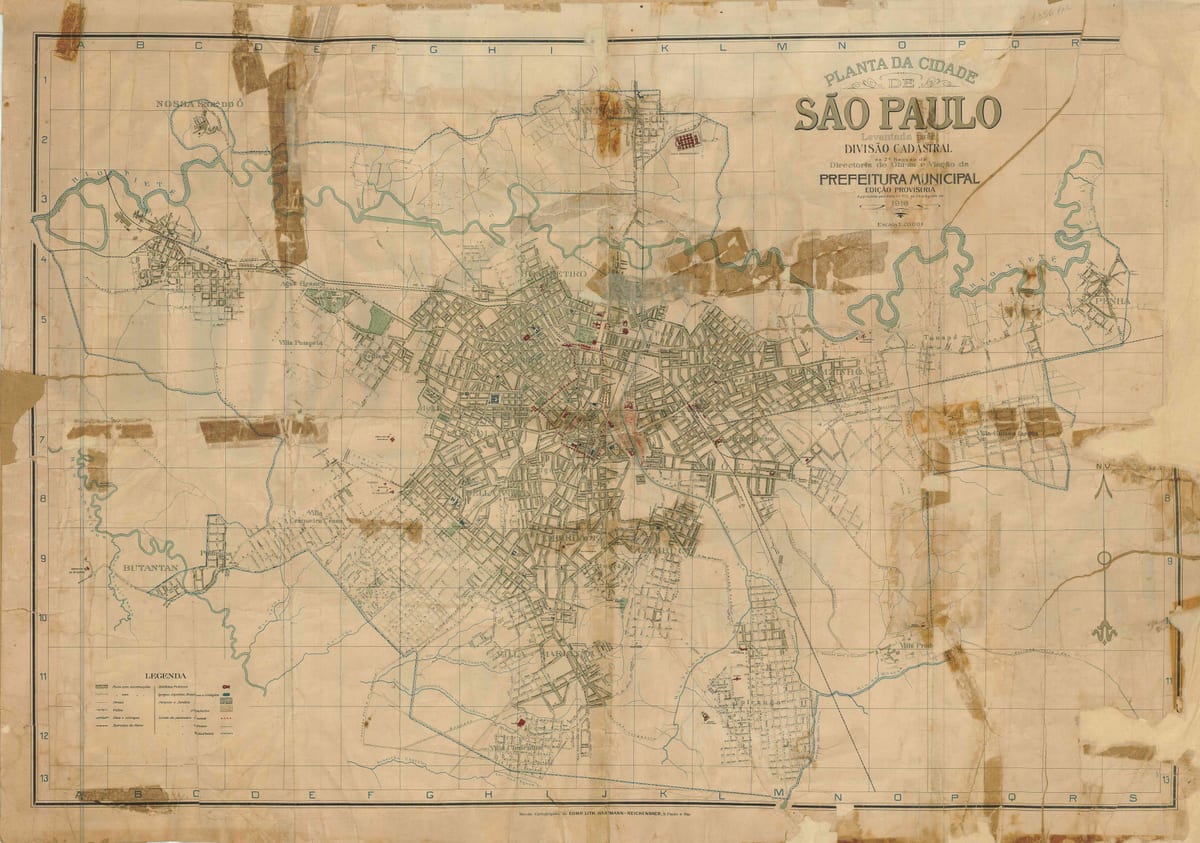 Harta fostei São Paulo - 1916