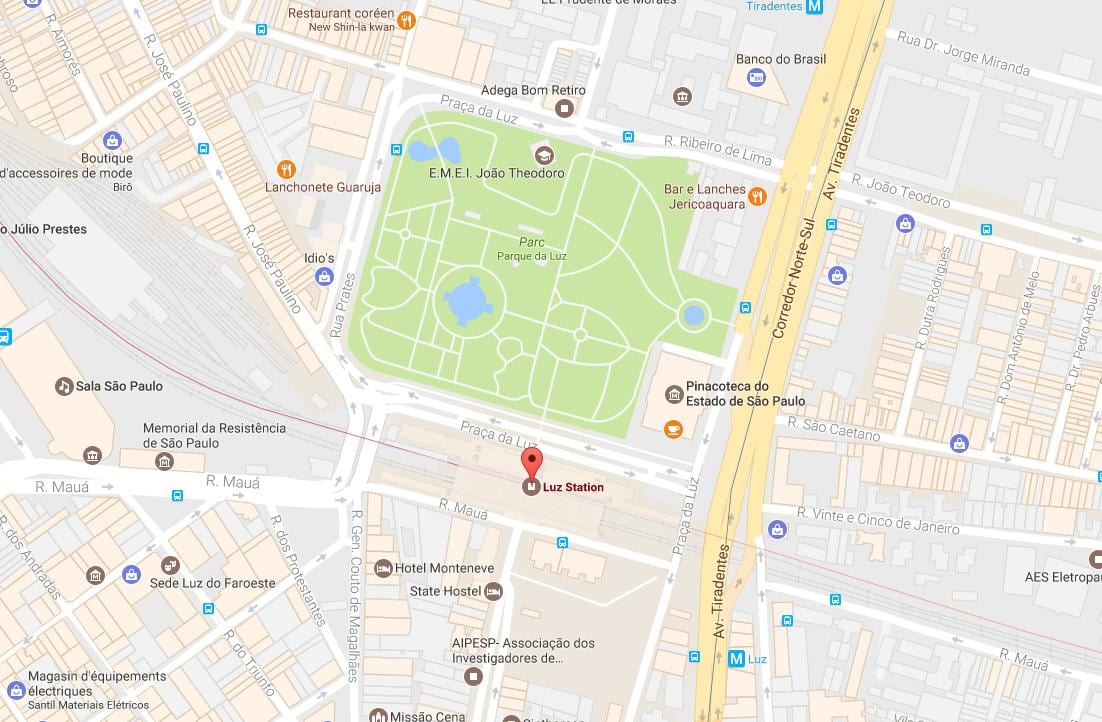 Harta gara de la Luz São Paulo