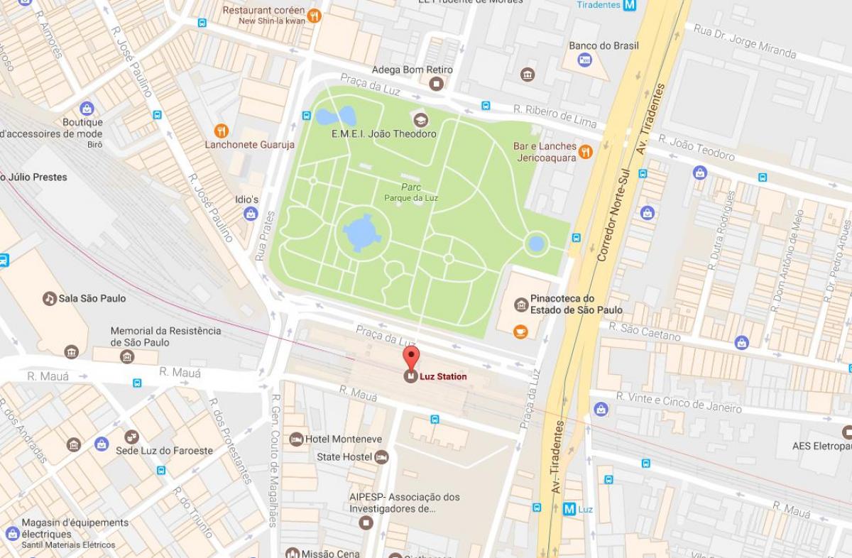 Harta gara de la Luz São Paulo