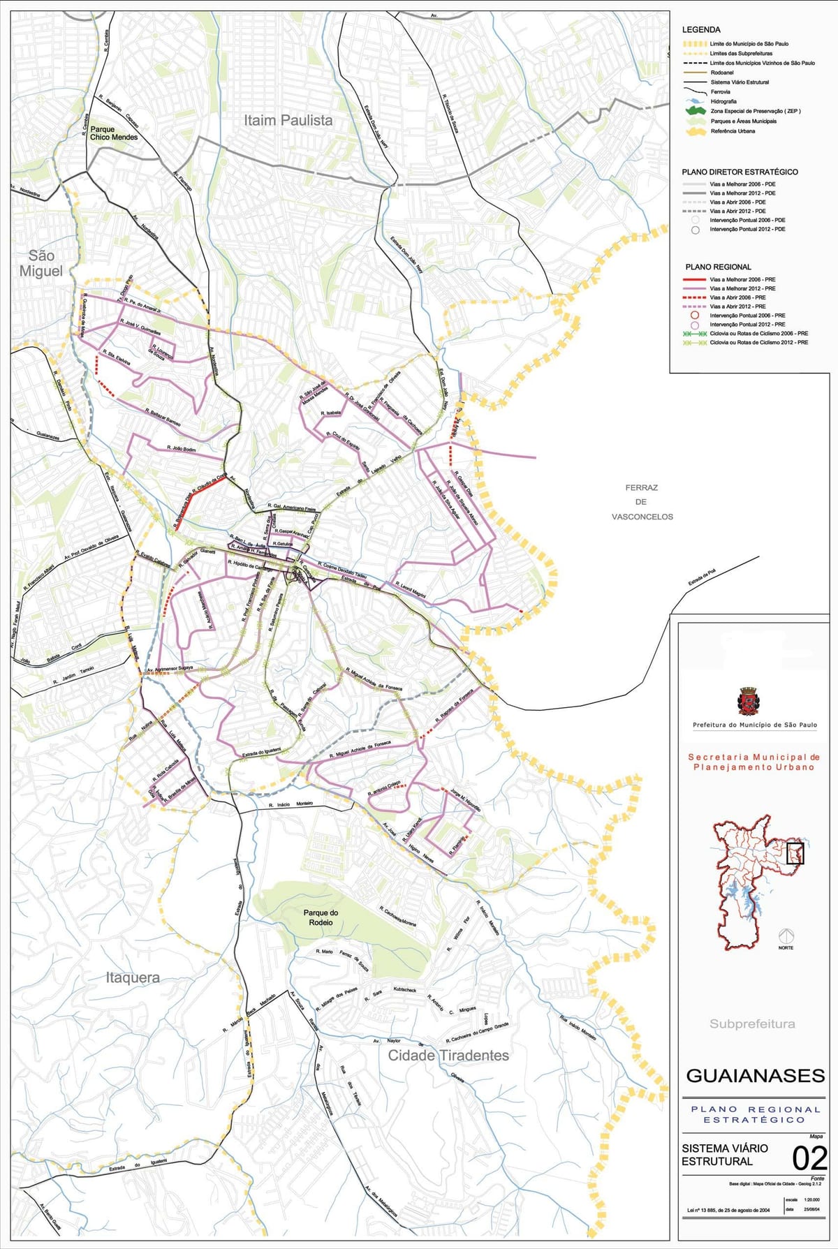 Harta Guaianazes São Paulo - Drumuri