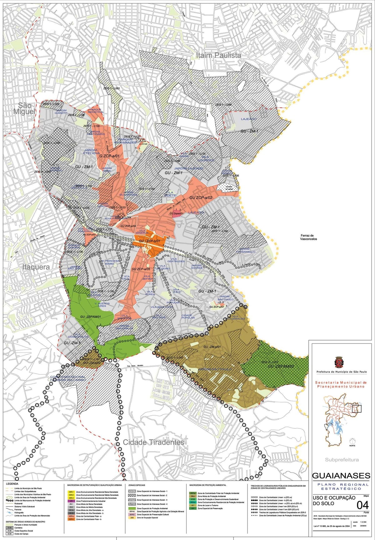 Harta Guaianazes São Paulo - Ocupație a solului