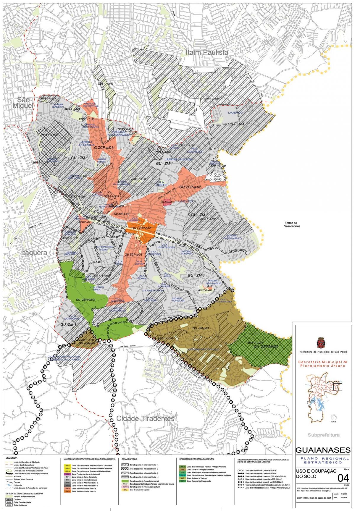 Harta Guaianazes São Paulo - Ocupație a solului