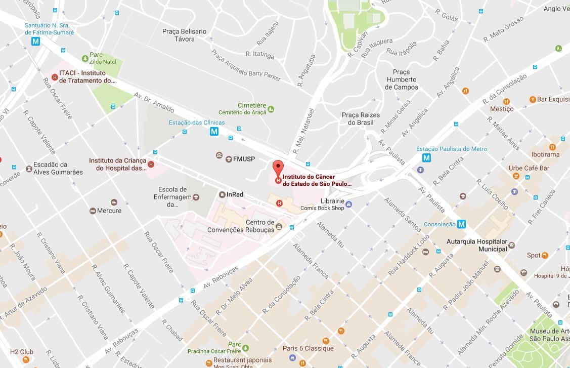Harta de la Institutul de Cancer din São Paulo