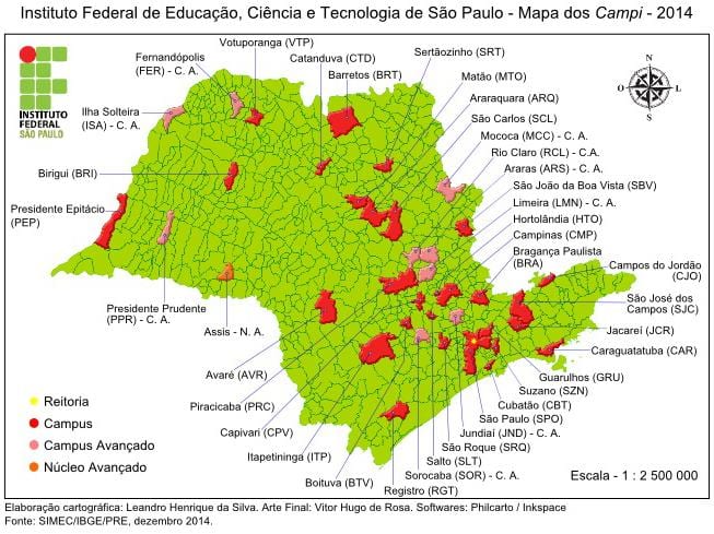 Harta de institutul Federal de São Paulo - IFSP