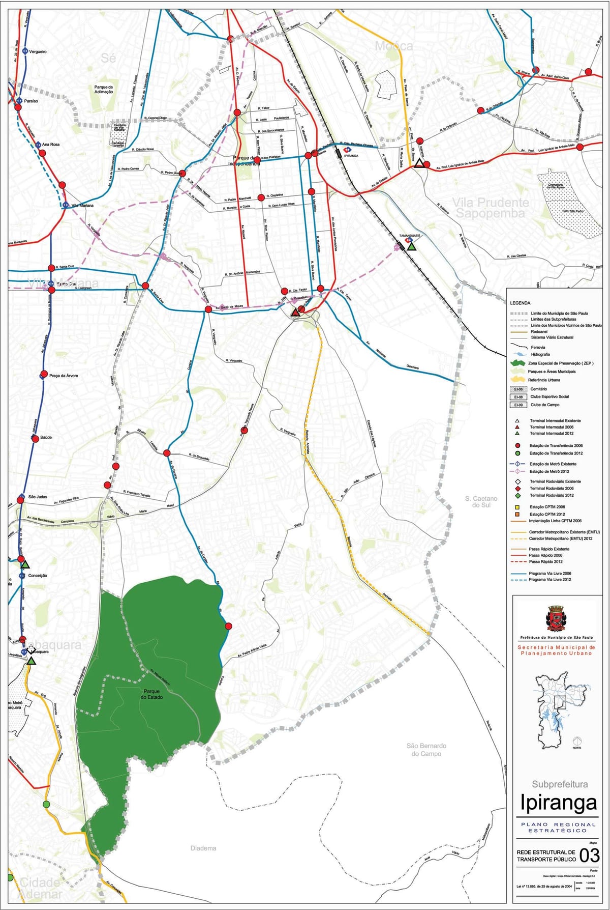 Harta Ipiranga São Paulo - transportul Public