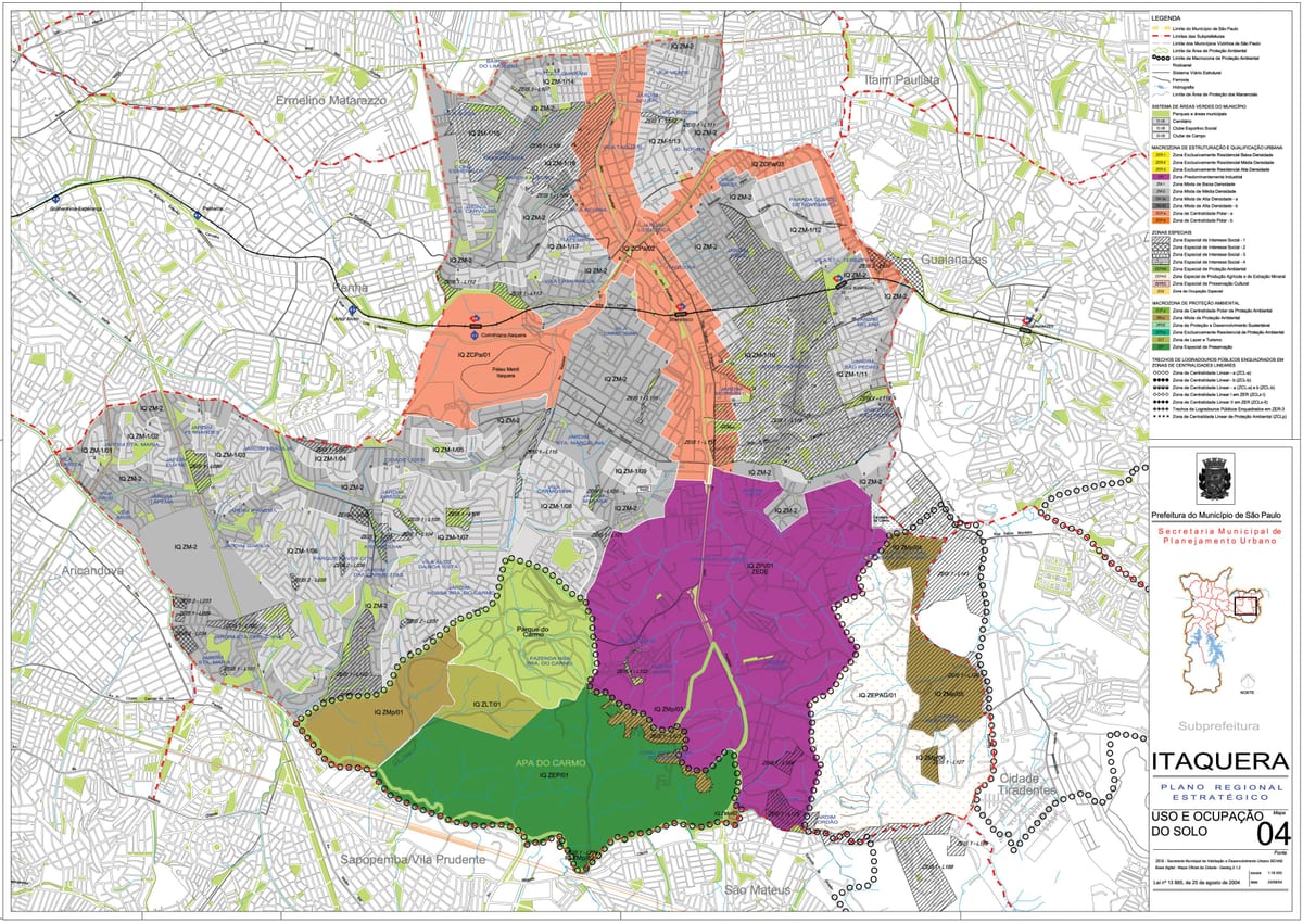 Harta Itaquera São Paulo - Ocupație a solului