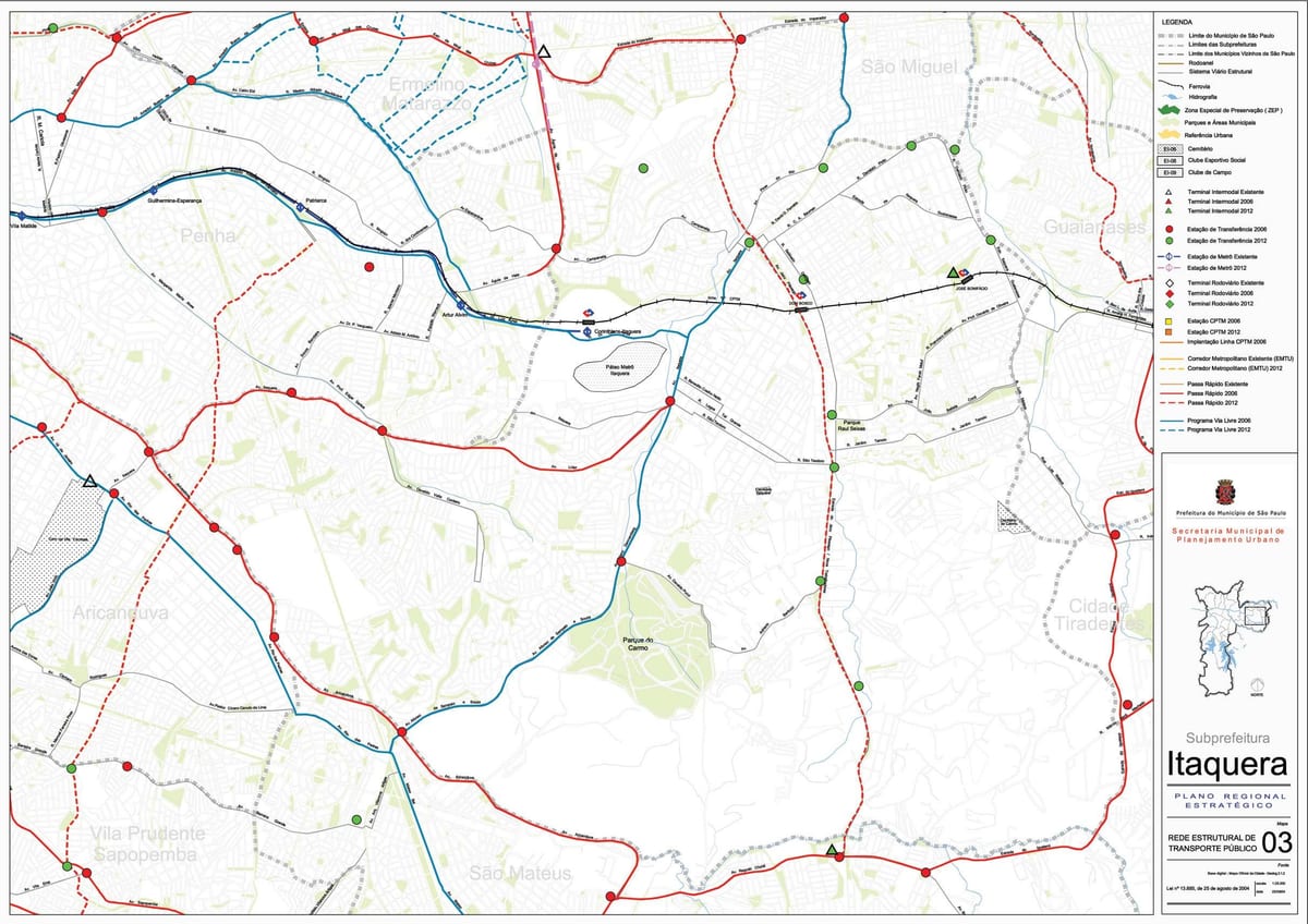 Harta Itaquera São Paulo - transportul Public
