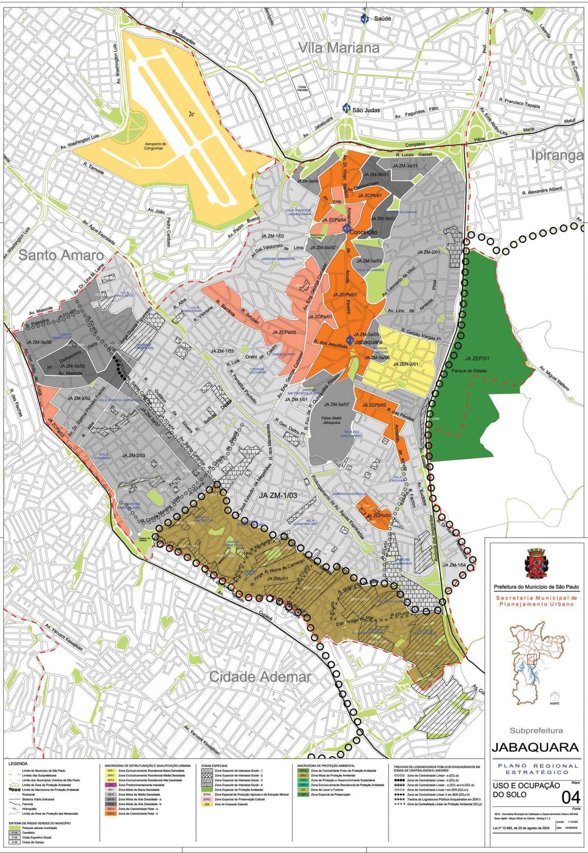 Harta Jabaquara São Paulo - Ocupație a solului