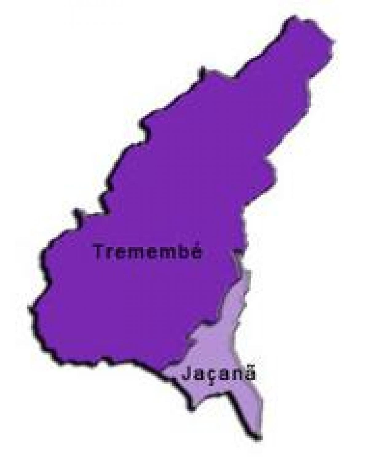 Harta Jaçanã-Tremembé sub-prefectura