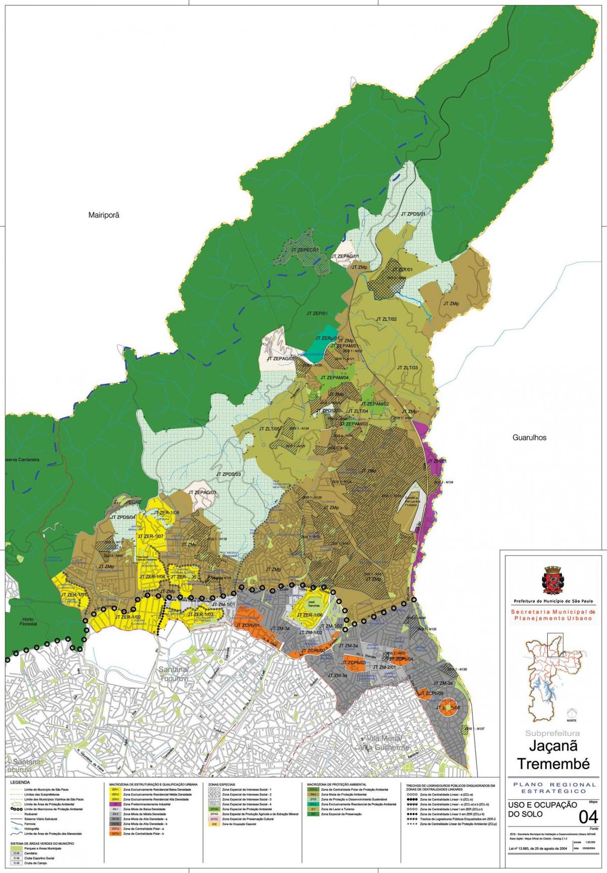 Harta Jaçanã-Tremembé São Paulo - Ocupație a solului