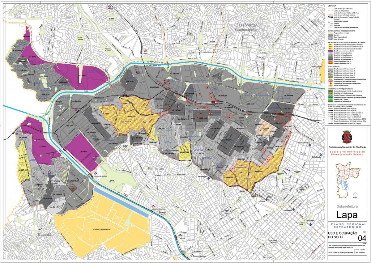 Harta Lapa São Paulo - Ocupație a solului
