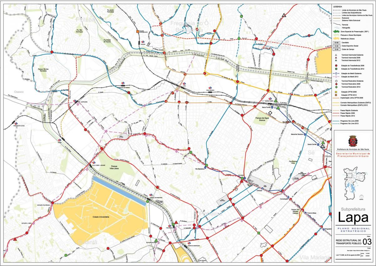 Harta Lapa São Paulo - transportul Public